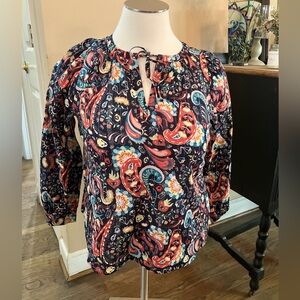 Loft Paisley blouse with metallic threading
Size large petite 
Great condition